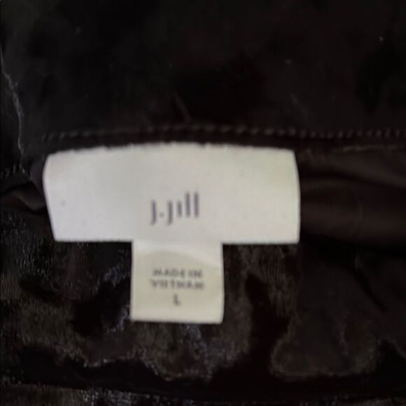 J. Jill Black Velvet Midi Skirt Large - Picture 2 of 6